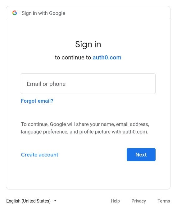 a screenshot of step two of Signing up to InfinyOn with Google — associate account